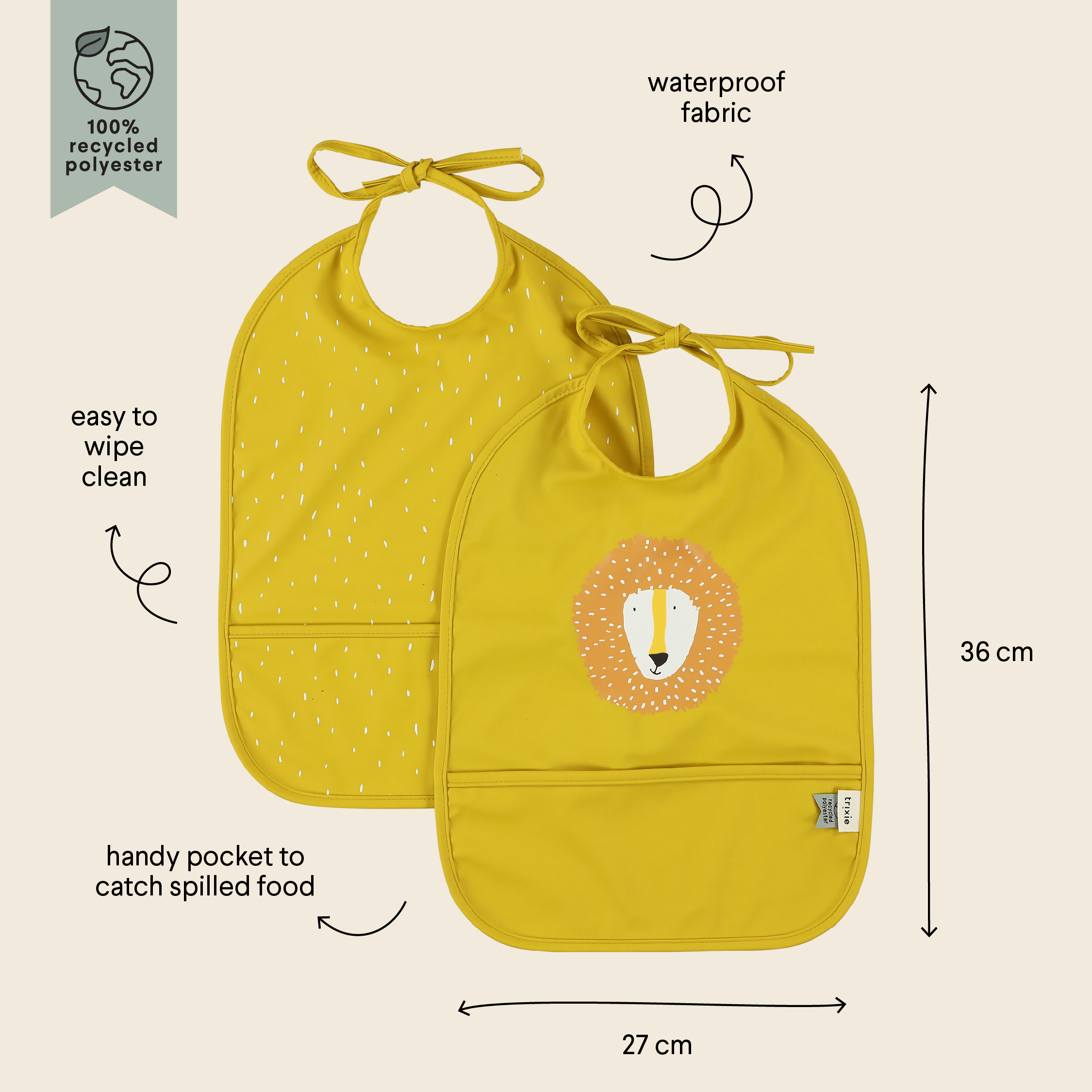 Wasserabweisendes Lätzchen 2-pack - Mr. Lion
